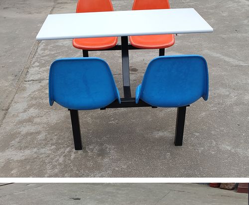 厂家直销 公司食堂连体快餐桌四人位学校工厂餐厅不锈钢餐桌椅